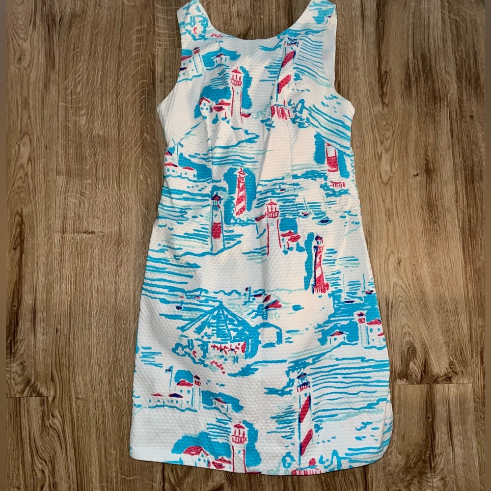 Lilly Pulitzer “Watch Out” Lighthouse Shift Dress
